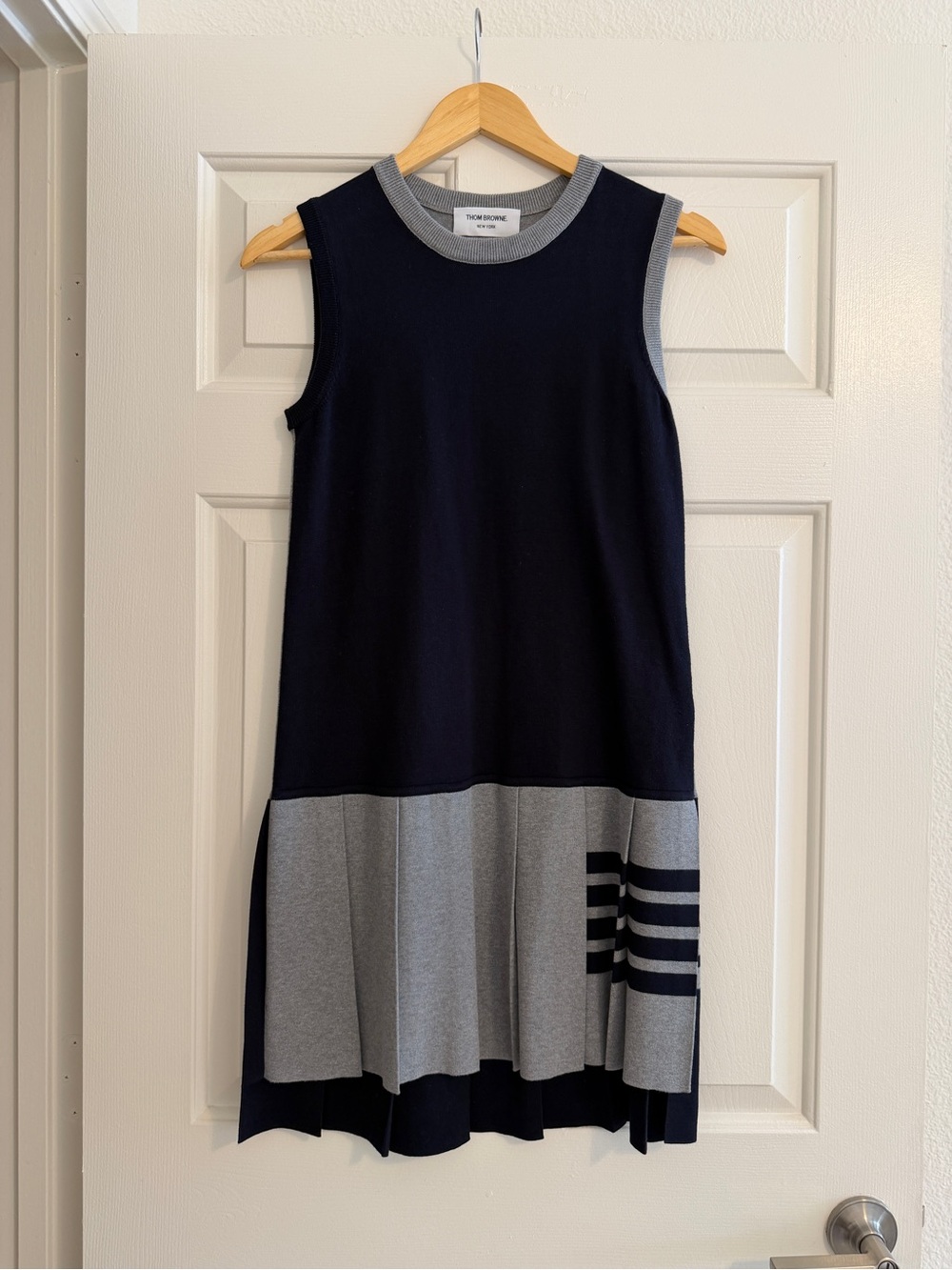 Thom Browne Women’s Jersey Stitch Pleated Knit Dress